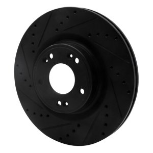 Hyundai Genesis Brake Rotor (1) - Front Left - R1 Concepts - Drilled & Slotted - Black - `09-`11